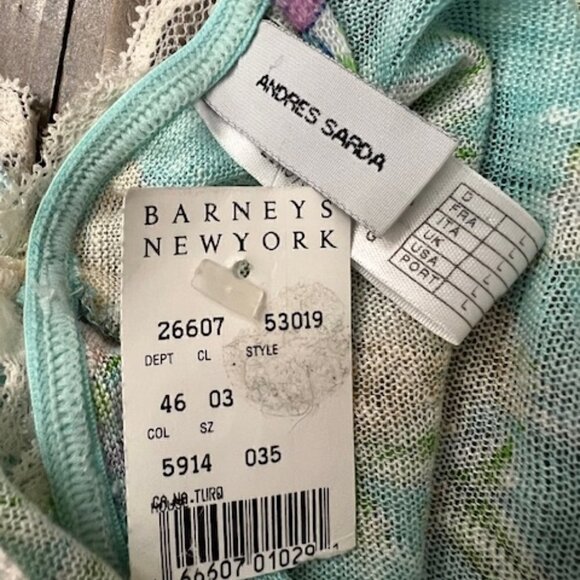 Andres Sarda Floral Print Mesh Lace Cami Size L - Picture 4 of 5